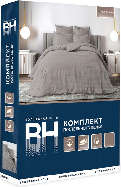 Изображение товара Комплект постельного белья Волшебная ночь Евро Coffee cream / 789260 (50x70)