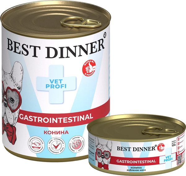 Изображение товара Влажный ветеринарный корм для собак Best Dinner Gastro Intestinal Exclusive Конина (100г)