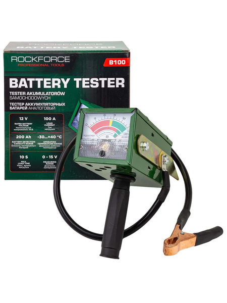 Изображение товара Тестер аккумуляторной батареи RockForce RF-B100 (66189)
