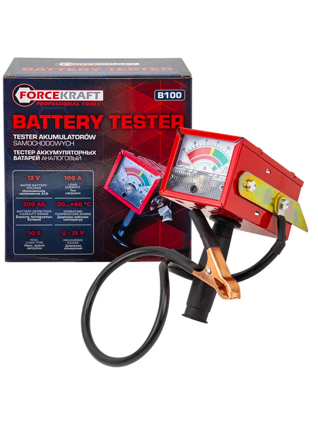 Изображение товара Тестер аккумуляторной батареи ForceKraft FK-B100 (66179)