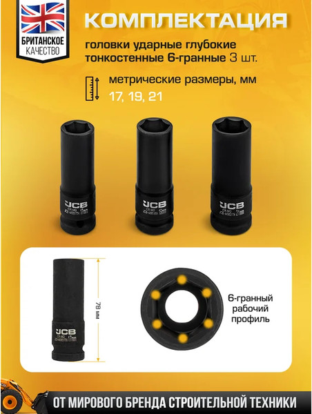 Изображение товара Набор головок слесарных JCB JCB-4032TH (60979)