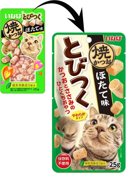 Изображение товара Лакомство для кошек Inaba Тобицуку Якикацуо со вкусом морского гребешка (25г)