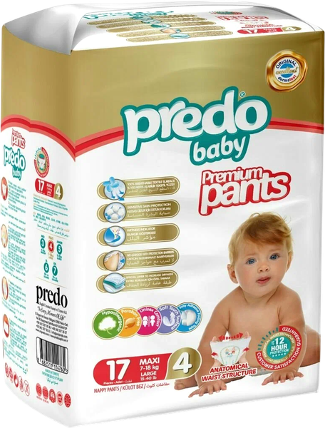 Изображение товара Подгузники-трусики детские Predo Baby № 4 7-18кг (17шт)