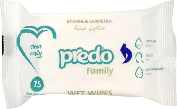 Изображение товара Влажные салфетки Predo Family (120шт)