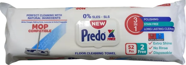 Изображение товара Влажные салфетки для дома Predo Влажные полотенца для убоки пола (52шт)