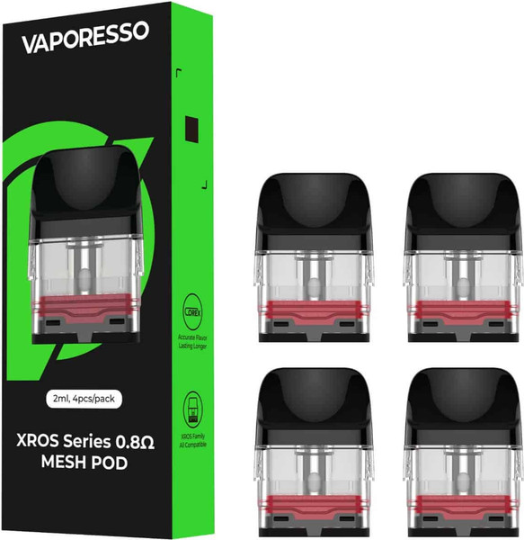 Изображение товара Набор картриджей для электронного парогенератора Vaporesso Xros 0.8Ом Corex 4PCS/Pack (2мл)