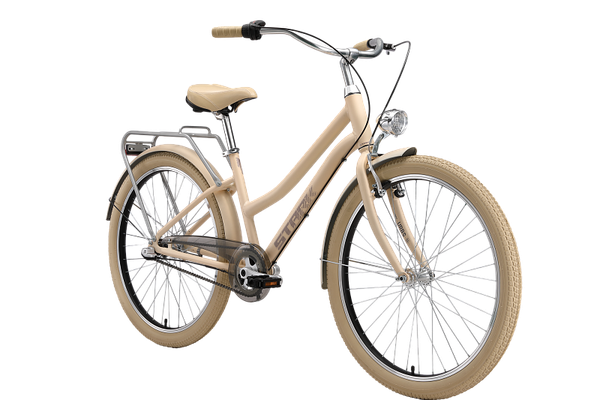 Изображение товара Велосипед STARK Comfort Lady 26 2025 (16, персиковый матовый/светло-лиловый, разобранный, в коробке)