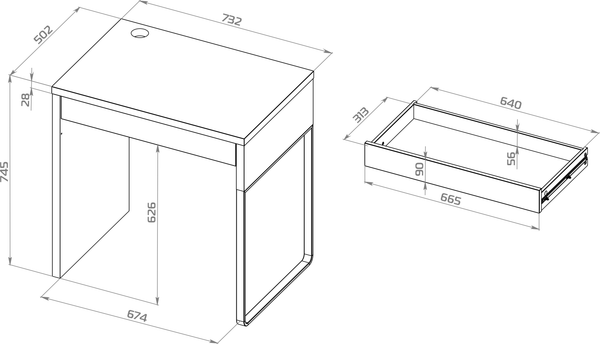 Изображение товара Письменный стол Mebelain Компи 73 (белый)