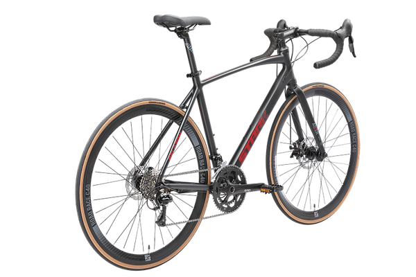 Изображение товара Велосипед STARK Peloton 700.3 D 2025 (S, черный матовый/красный металлик, разобранный, в коробке)