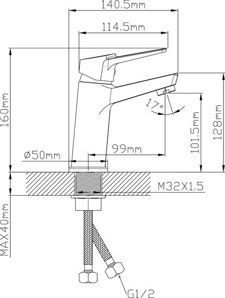Изображение товара Смеситель Econoce D35-A 570 / EC0571BL (черный)