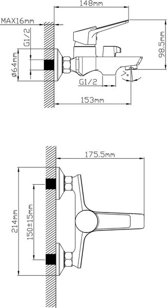 Изображение товара Смеситель Econoce D35-A 570 / EC0573BL (черный)