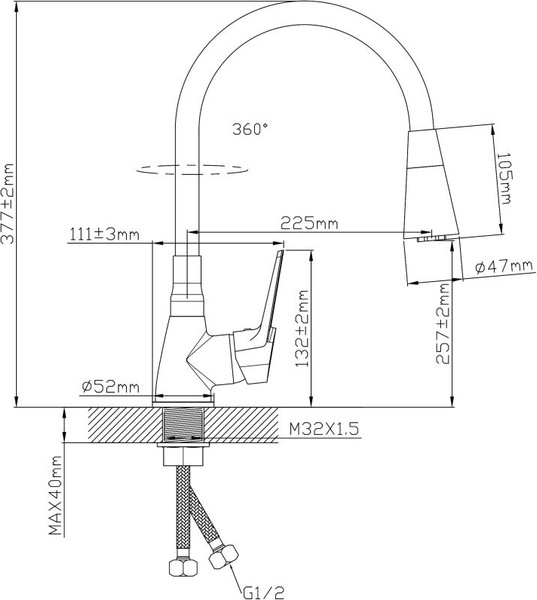 Изображение товара Смеситель Econoce D35-A 570 / EC0574BL (черный)