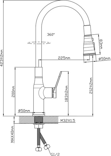Изображение товара Смеситель Econoce D35 710 / EC0713BL (черный)