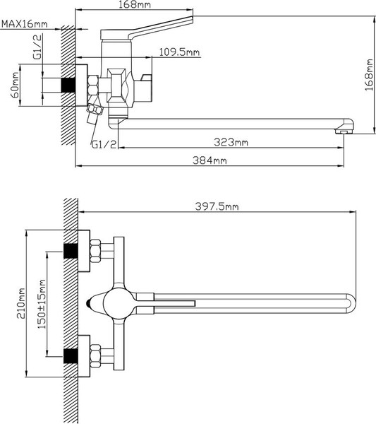 Изображение товара Смеситель Econoce D35 730 / EC0731BL (черный)