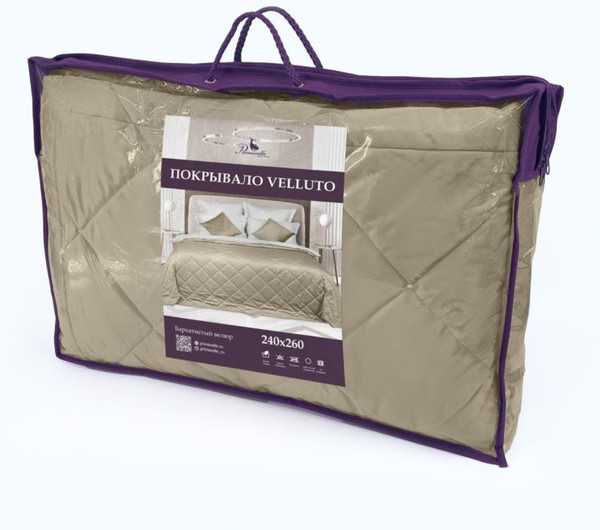 Изображение товара Покрывало Primavelle Velluto 240х260 / 2510126-02/10 (серо-бежевый)