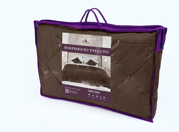 Изображение товара Покрывало Primavelle Velluto 240х260 / 2510126-06 (коричневый)