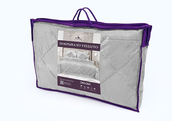 Изображение товара Покрывало Primavelle Velluto 240х260 / 2510126-37 (серебристый)