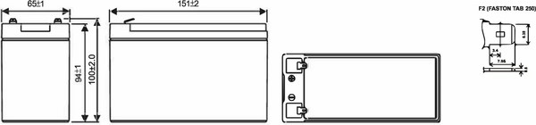 Изображение товара Аккумуляторная батарея WBR GP1272 F2 28W 12V/7.2Ah