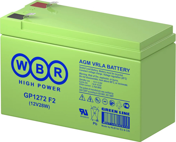 Изображение товара Аккумуляторная батарея WBR GP1272 F2 28W 12V/7.2Ah