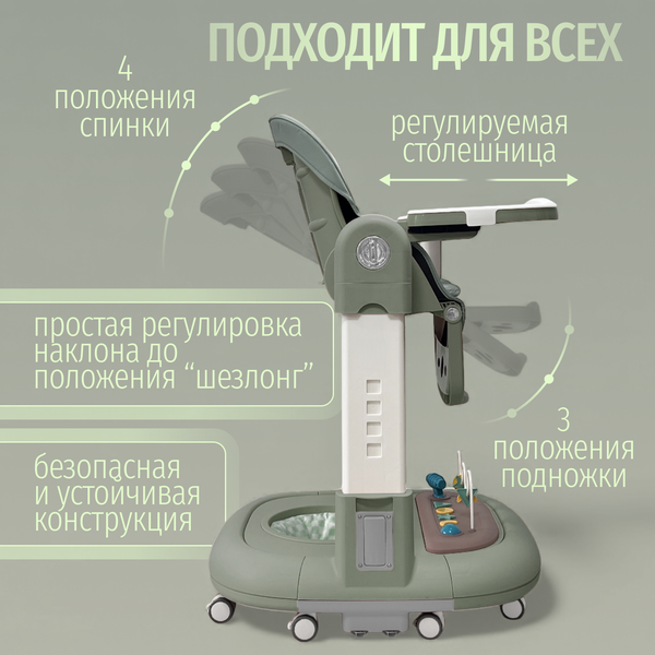 Изображение товара Стульчик для кормления Bubago William / BG 193-1 (зеленый)