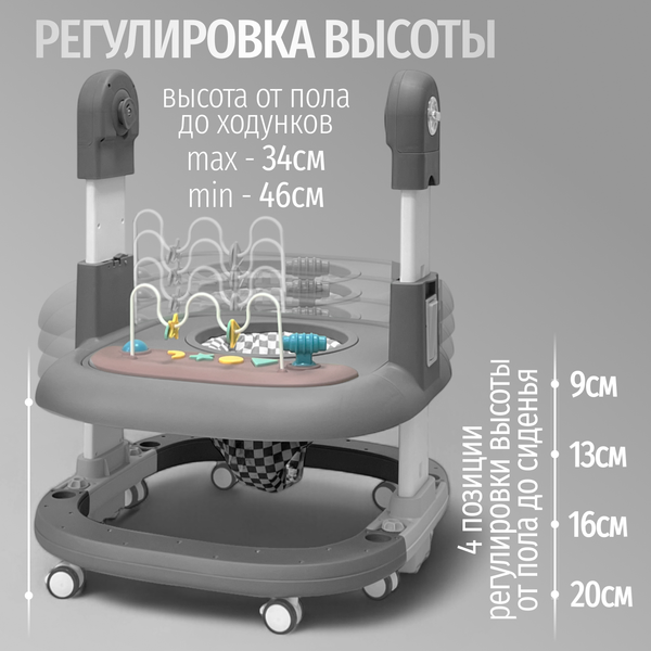 Изображение товара Стульчик для кормления Bubago William / BG 193-2 (серый)