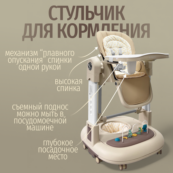 Изображение товара Стульчик для кормления Bubago William / BG 193-3 (мокко)