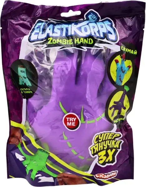 Изображение товара Сквиш Elastikorps Zombie Hand Elasticorps Фиолетовая рука / ZOMBIE-1