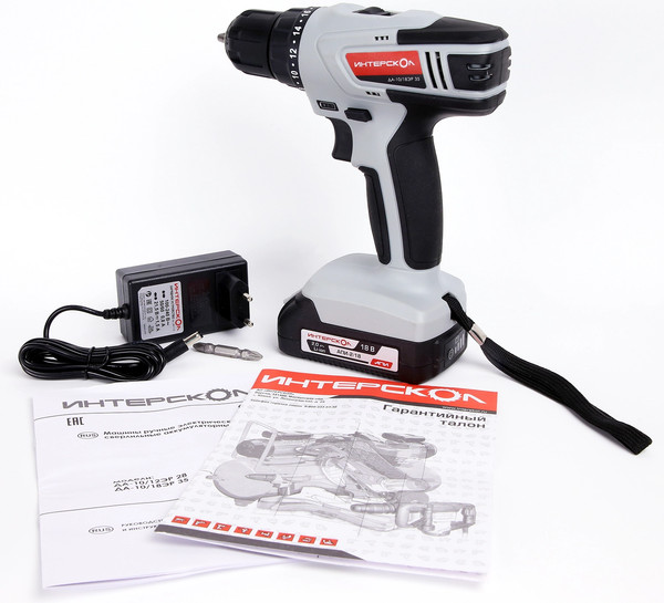 Изображение товара Аккумуляторная дрель-шуруповерт Интерскол ДА-10/18ЭР / 518.2.2.20