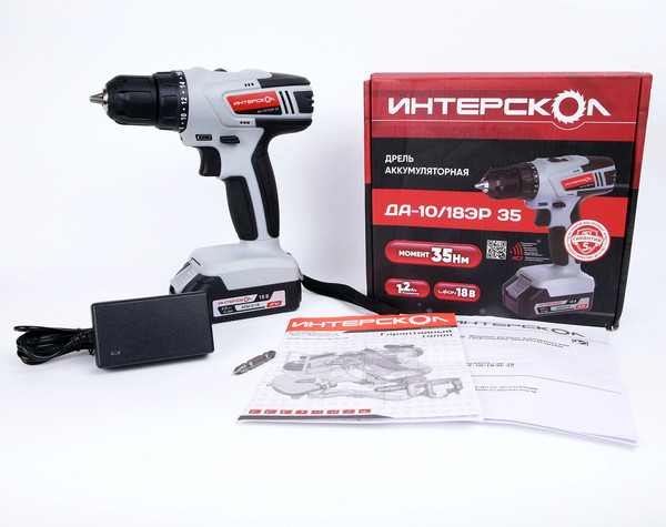 Изображение товара Аккумуляторная дрель-шуруповерт Интерскол ДА-10/18ЭР / 518.2.2.20