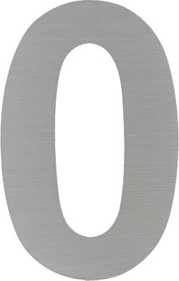 Изображение товара Цифра дверная Нора-М Luxe 0 50мм самоклеющаяся (сатин хром, нержавеющая сталь)