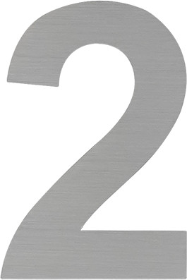 Изображение товара Цифра дверная Нора-М Luxe 2 50мм самоклеющаяся (сатин хром, нержавеющая сталь)