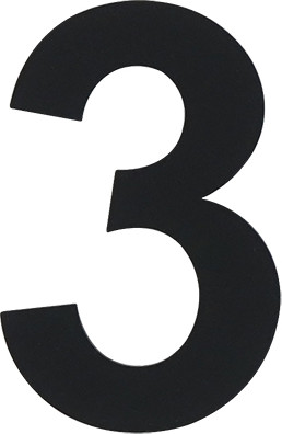 Изображение товара Цифра дверная Нора-М Luxe 3 50мм самоклеющаяся (черный, нержавеющая сталь)