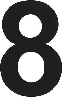 Изображение товара Цифра дверная Нора-М Luxe 8 50мм самоклеющаяся (черный, нержавеющая сталь)