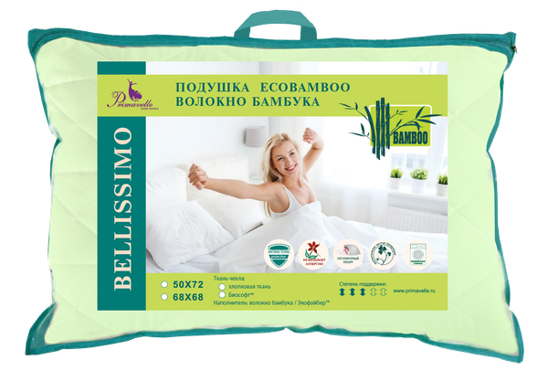 Изображение товара Подушка для сна BELLISSIMO EcoBamboo 50х72 / 116015110-23 (светло-зеленый)