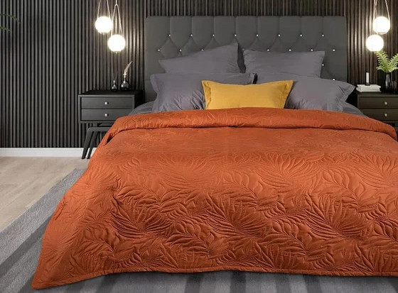 Изображение товара Покрывало BELLISSIMO Arti 210х230 / 2519100521-44Lt (листья терракот)