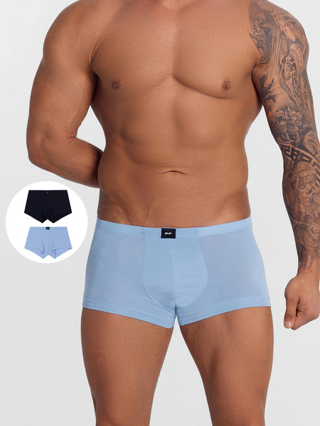 Изображение товара Комплект мужских трусов Mark Formelle 411122-2 (р.90-100, пыльно-голубой/неви)