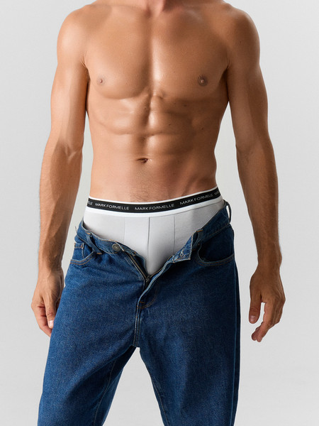 Изображение товара Комплект мужских трусов Mark Formelle 411124-3 (р.110-120, светло-серый/серый дым/сливовый)