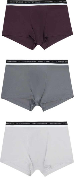 Изображение товара Комплект мужских трусов Mark Formelle 411124-3 (р.110-120, светло-серый/серый дым/сливовый)
