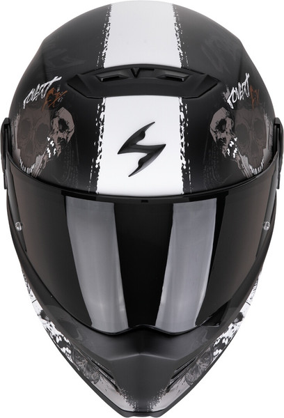 Изображение товара Мотошлем Scorpion Exo Exo Covert-Fx Skullz (XL, черный матовый/серый/золотистый)