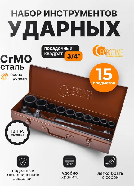 Изображение товара Универсальный набор инструментов Forstime FT-6143-9MPB (62523)