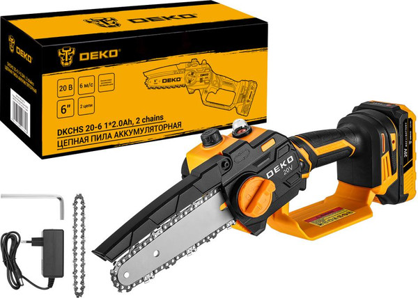 Изображение товара Пила цепная аккумуляторная Deko DKCHS 20-6 / 063-4307-2