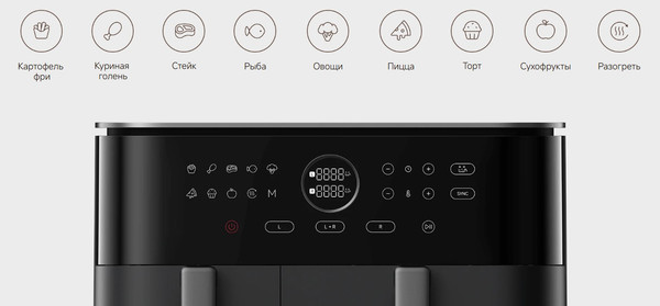 Изображение товара Аэрогриль Xiaomi Dual Zone 10L BHR07SGEU (черный)
