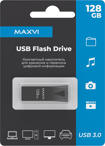 Изображение товара USB flash накопитель Maxvi MK2 128GB 3.0 (темно-серый)