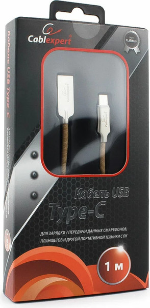 Изображение товара Кабель Cablexpert CC-P-USBC02Gd-1M (1м, золотой)