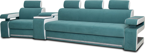 Изображение товара Диван Петрамебель Марсель люкс модульный левый (светло-зеленый велюр/велюр белый)