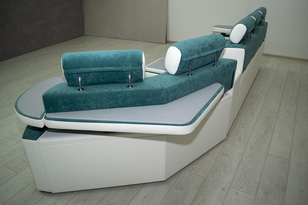 Изображение товара Диван угловой Петрамебель Марсель комфорт правый (светло зеленый велюр/велюр белый)