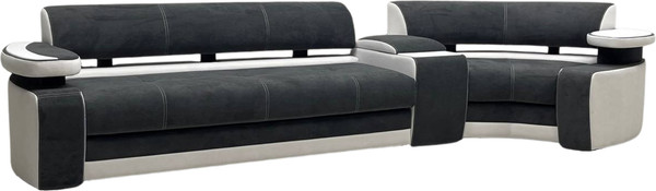 Изображение товара Диван угловой Петрамебель Марсель правый (темно-серый велюр/велюр белый)