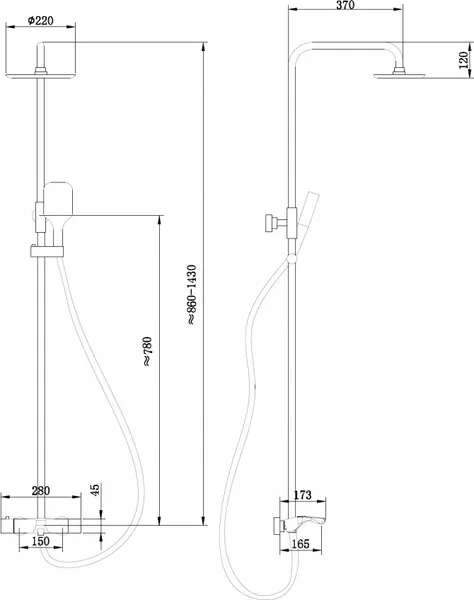 Изображение товара Душевая система со смесителем Abber Thermostat AF8516BL