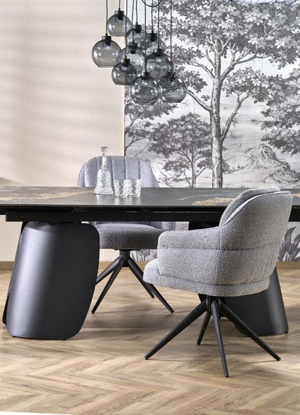 Изображение товара Обеденный стол Halmar Forum (черный мрамор/черный)