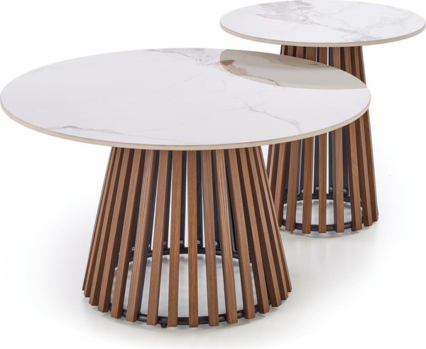 Изображение товара Журнальный столик Halmar Carina (бежевый мрамор/орех)
